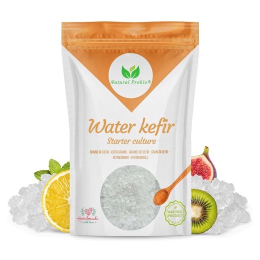 Pouch of live water kefir grains from Natural Probio, 30 g